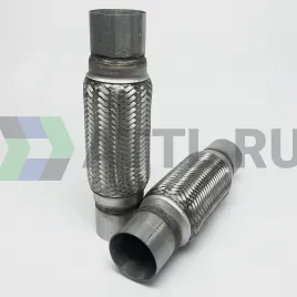 Гофра глушителя трехслойная с патрубком 63.5*203*305
