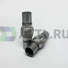 Гофра глушителя трехслойная с патрубком 45*100*200