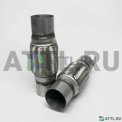 Гофра глушителя трехслойная с патрубком 63.5*152*254 фото 2