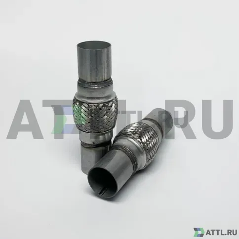 Гофра глушителя трехслойная с патрубком 45*100*200 фото 2