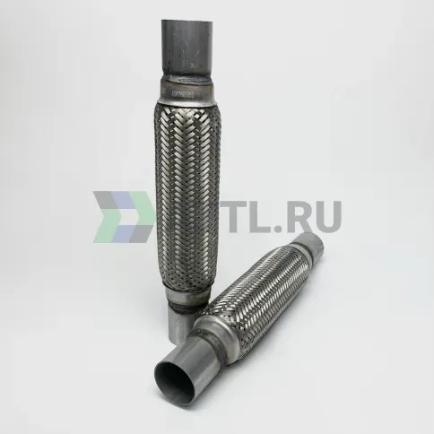 Гофра глушителя трехслойная с патрубком 45*250*350 фото 1