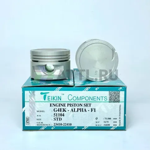 Комплект поршней G4EK d75,5 STD 1,5-1,5-3 фото 1