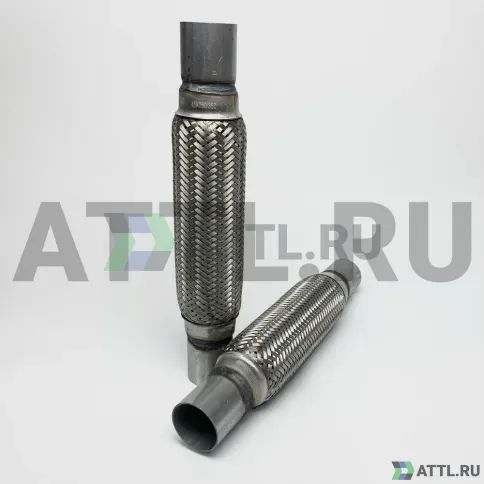 Гофра глушителя трехслойная с патрубком 45*250*350 фото 2