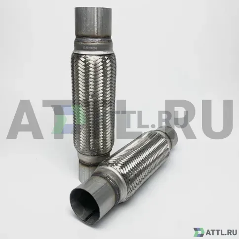 Гофра глушителя трехслойная с патрубком 63.5*254*356 фото 2