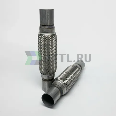 Гофра глушителя трехслойная с патрубком 45*203*305 фото 1