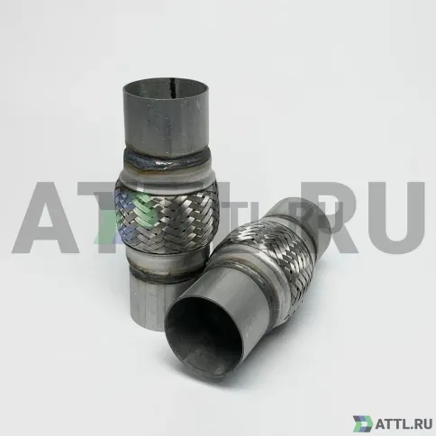 Гофра глушителя трехслойная с патрубком 63.5*102*203 фото 2