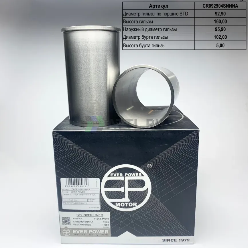 Гильзы TD25 S/F с буртом (к-т 4шт) фото 1