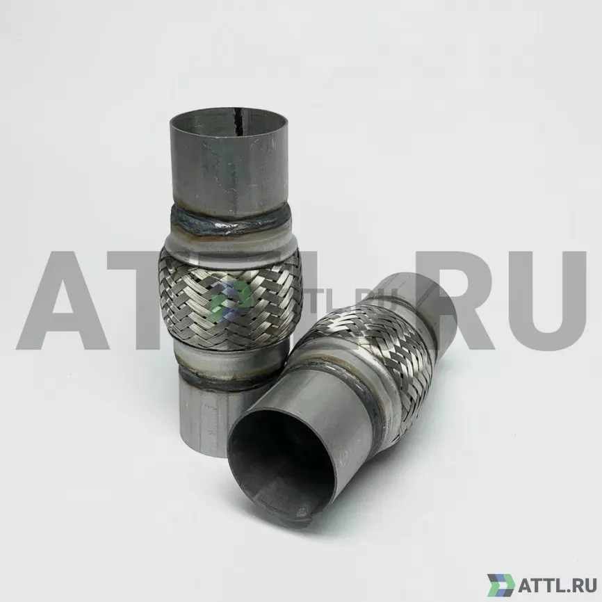 Гофра глушителя трехслойная с патрубком 63.5*102*203 фото 2