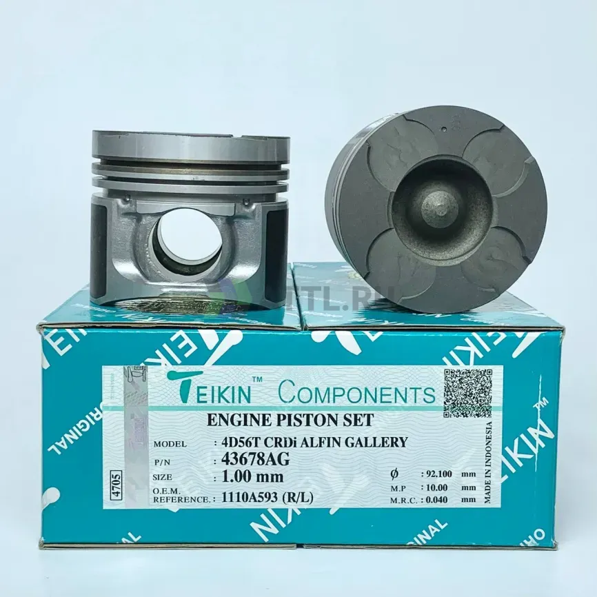 Комплект поршней 4D56T CRDI усиленный+охлаждение d91,1+1.00 2,5HK-2HK-4 фото 1