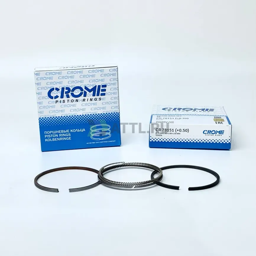 Комплект поршневых колец на 3 цил. +050 1KR фото 1